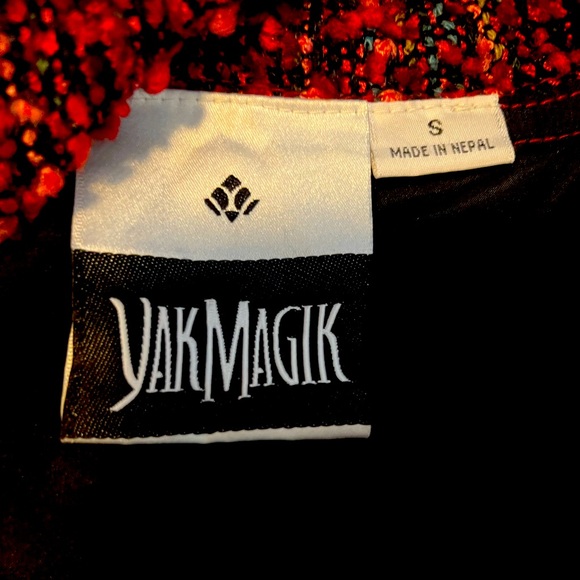 Yak Magik Red & Orange Textured Silk Blend Tweed Fringe Women’s Blazer S - Picture 7 of 8